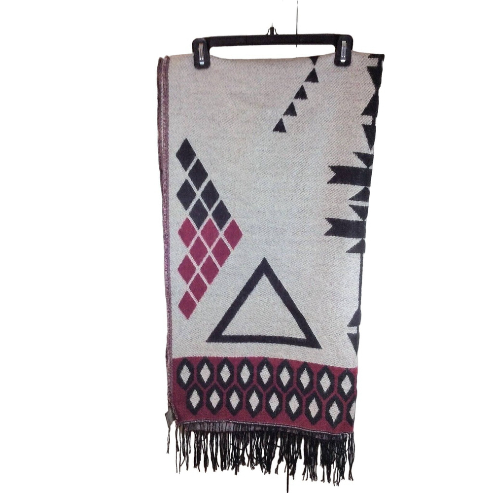 Divided by H&M Multi-Color Knit Oversized Fringe Wrap 32x82